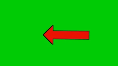 Left arrow red color animation motion graphics on green screen Stockbeeldmateriaal 331577147