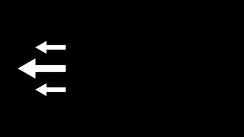 Left arrow for road direction animation isolated on black background Video stock 319836079