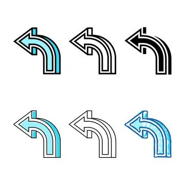 Left arrow variations color icon vector Illustrazione stock