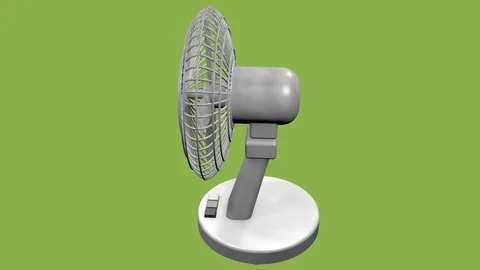 LEFT AXO VIEW OF DESKTOP FAN ANIMATION Vídeos de archivo 98614686