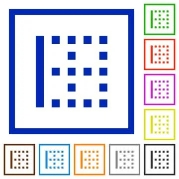 Left border flat framed icons Stock Illustration