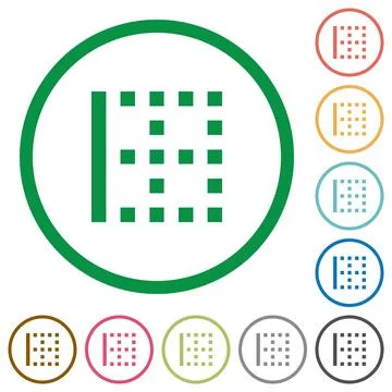 Left border flat icons with outlines Stock Illustration