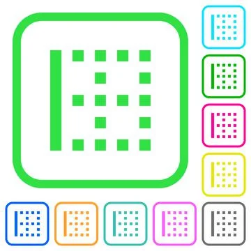 Left border vivid colored flat icons Stock Illustration