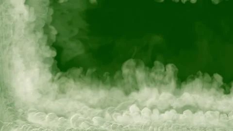 Left - bottom content frame of white smoke or clouds on chroma key screen Stockillustratie