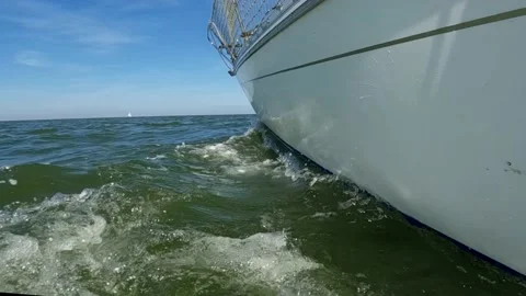 Left Bow Wave with Gopro (Slow Motion) Video stock 211610153