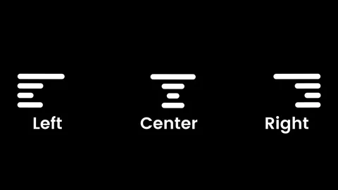 Left, center and right text alignment icon animation Stock Footage 342275914