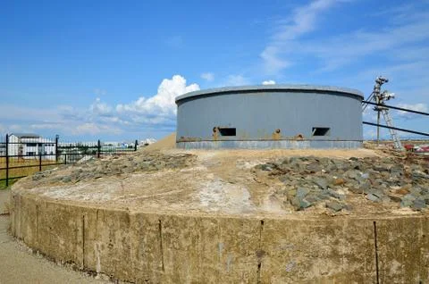 The left command rangefinder post of the 35th battery. Stock Photos