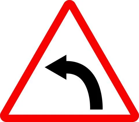 Left curve sign. Stock Illustration