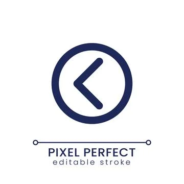 Left direction arrow pixel perfect linear ui icon 스톡 일러스트