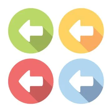 Left Direction Flat Icons Set Stock Illustration