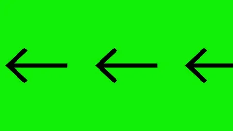 Left directional arrow animation multiple arrows moving on green background. Stock Footage 316696435