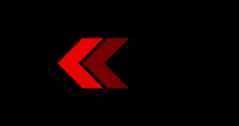 Left directional arrow loop animation. Arrow moving Left on black background Stock Footage 328105000