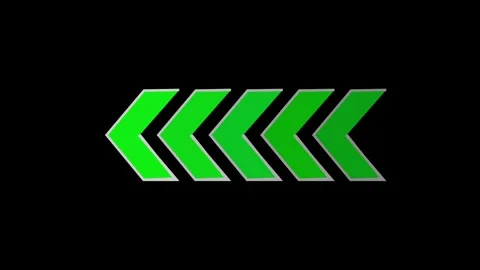 Left-directional arrow loop animation. black background. Stockbeeldmateriaal 336977897