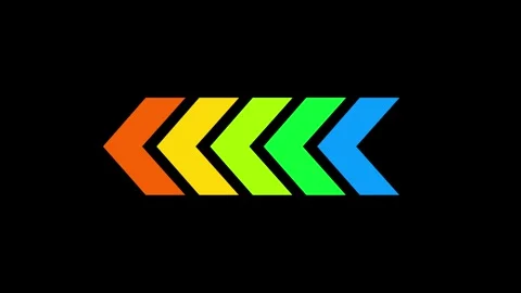 Left-directional arrow loop animation. black background. Stock Footage 336977898