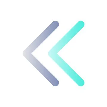 Left double arrow flat gradient color ui icon Illustrazione stock