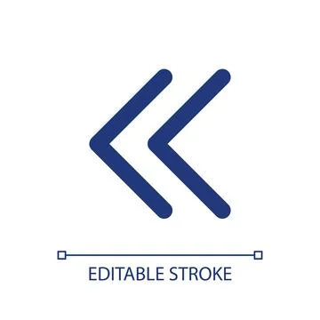 Left double arrow pixel perfect RGB color ui icon Stock Illustration