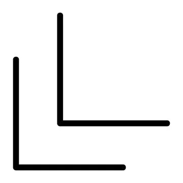 Left double Down corner Vector Icon, Lineal style icon Ilustración de archivo