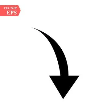 Left down arrow icon on white background Stock Illustration