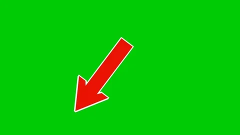 Left down corner arrow diagonal pointing red color animation motion graphics on Stock Footage 332136998
