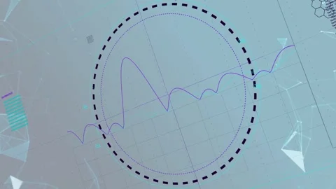 Left-edge purple waveform entering HUD, traveling along diagonal through rings, Stockbeeldmateriaal 334419138