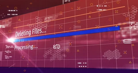 Left flare sparking Processing changing to Deleting Files while bar growing Stock Footage 320916144