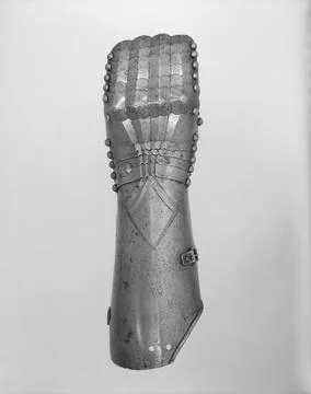 Left Gauntlet ca. 148595 probably Austrian, Innsbruck The long, slender cuf.. Stock Photos
