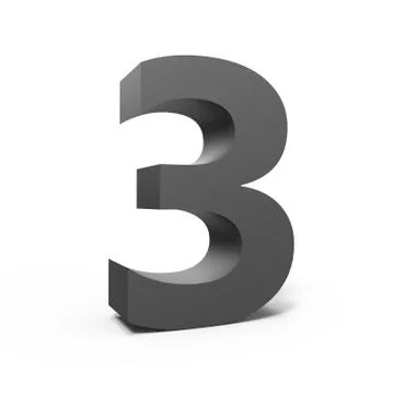 Left grey number 3 Stock Illustration