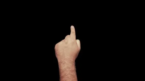 Left Hand 1 finger 2 clicks Touchscreen Gesture with MATTE Stock Footage 8911794