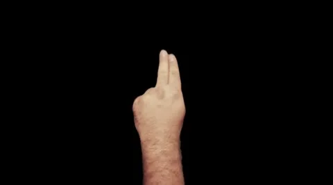Left Hand 2 fingers 2 clicks Touchscreen Gesture with MATTE Stock Footage 8911801