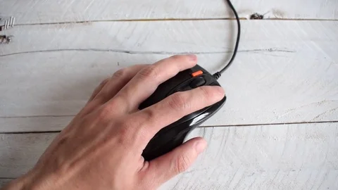 Left Hand clicking on computer mouse Video stock 82732809