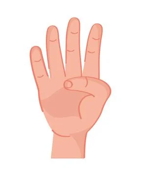 Left hand four number Stock Illustration