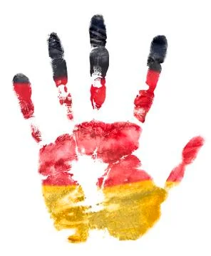 Left-hand-german-flag Stock Photos