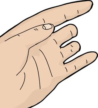 Left Hand with Missing Fingers Stock Illustration