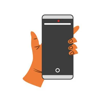 Left hand with smartphone Stock Illustration