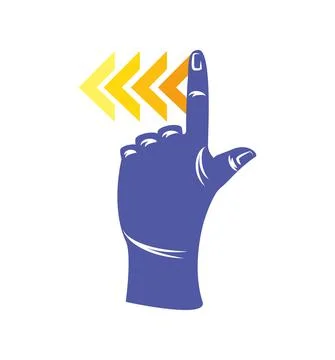 Left hand touching arrows Stock Illustration