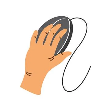 Left hand using mouse イラスト素材