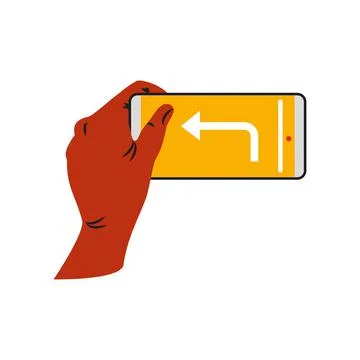 Left hand using phone Stock Illustration