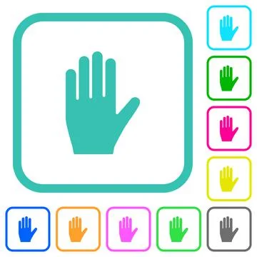 Left hand vivid colored flat icons Stock Illustration