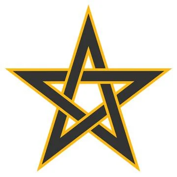 Left-handed interlaced pentagram Stock Illustration