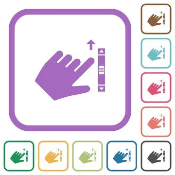 Left handed scroll up gesture simple icons 스톡 일러스트