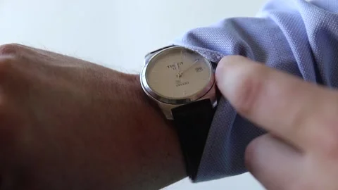 The Left-Hander Is Looking At  Watch Stock Footage 149326169
