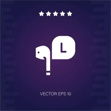 Left headphone vector icon Stock Illustration