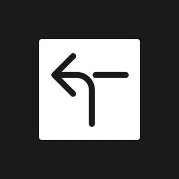 Left horizontal alignment sign dark mode glyph ui icon Stock Illustration
