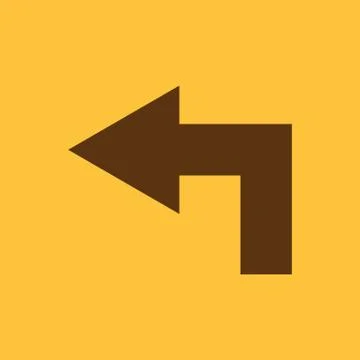 The left icon. Direction and arrow, navigation symbol. Flat Stock Illustration