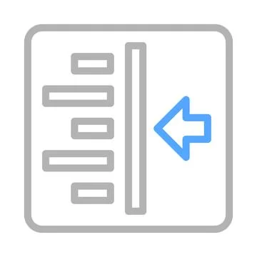 Left indent icon. Concept of text formatting, editing, and alignment. Stock Illustration