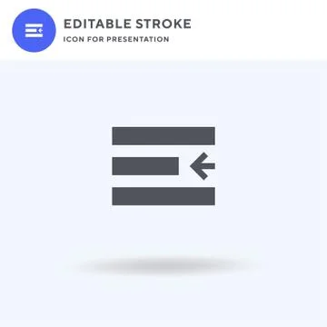 Left Indent icon vector, filled flat sign, solid pictogram isolated on white Stock Illustration