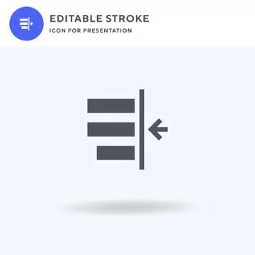 Left Indent icon vector, filled flat sign, solid pictogram isolated on white Stock Illustration