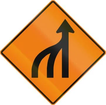 Left Lanes End in Canada Stock Illustration