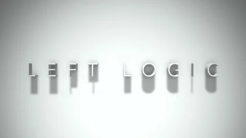 Left logic 3D title animation with shadows on a white background Stock Footage 297081504