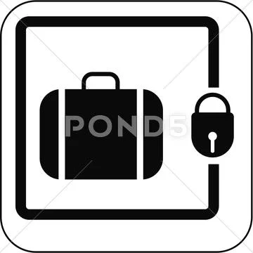 Left luggage symbol, artwork Stock Illustration